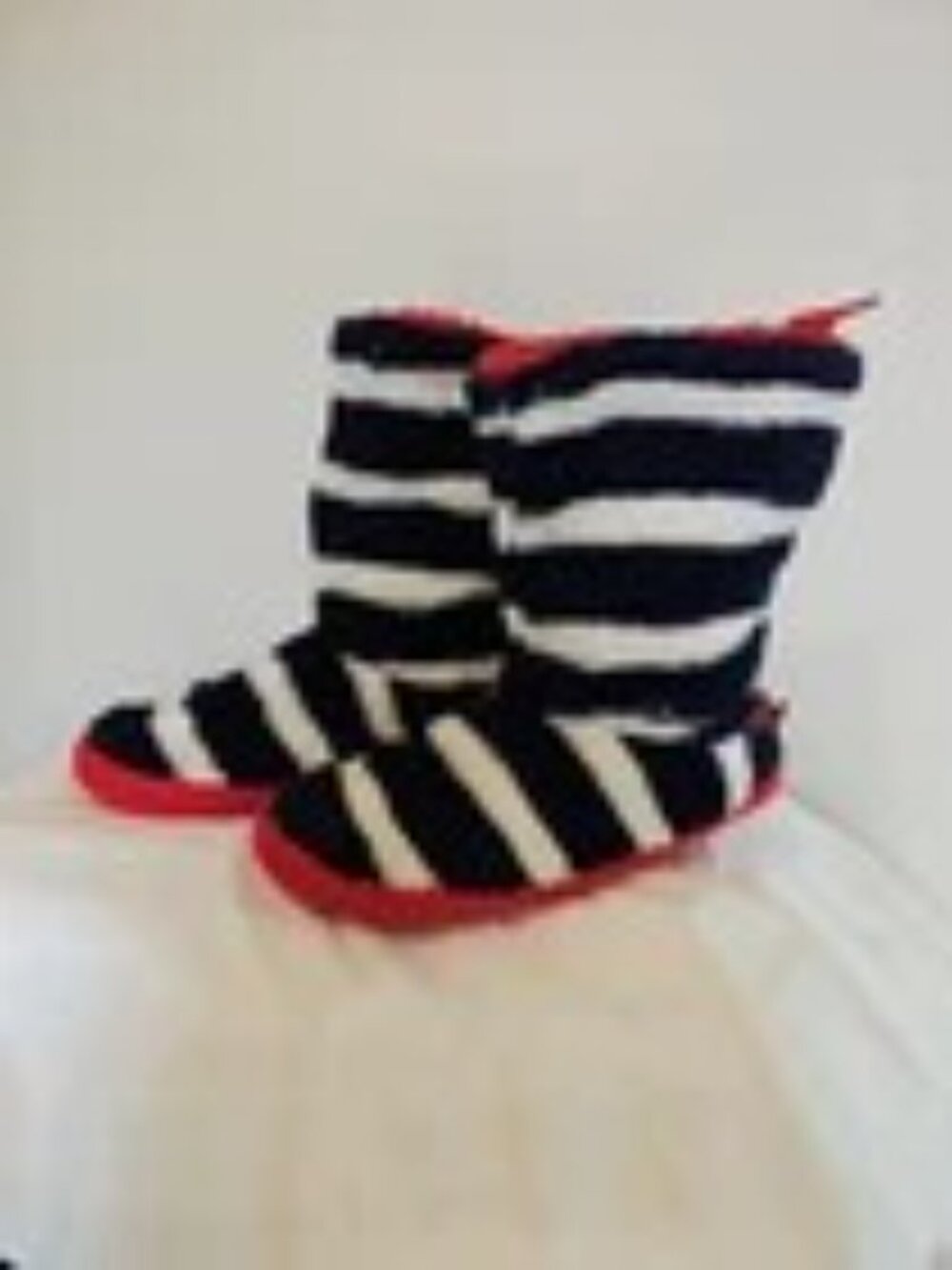 Women's Joules French Navy Stripe Slipper Sock Boot-Size: Medium (5-6)